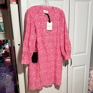 Pomander Place Floral Pink Eyelet Top